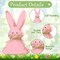 5 Pcs Easter Decorations Wooden Easter Bunny Signs Freestanding Bunny Table Decor Farmhouse Rabbit Shaped Wood Tabletop Centerpieces with Jute Rope Tiered Tray for Spring Home Office Desk